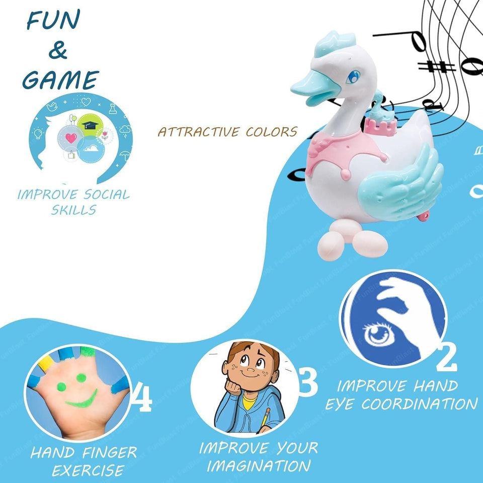 Swan Lay Egg Toy for Kids - 360 Degree Rotation