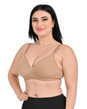 Firozi Combed Cotton Solid Full Coverage Ethnic Daily Wear Non Padded Bra Pack Of 4